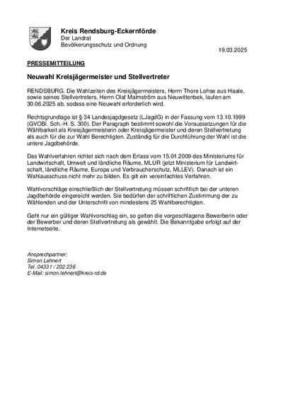 Pressemitteilung Kreisjägermeister als PDF-Dokument
